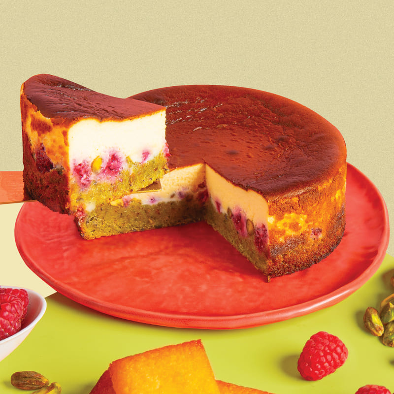 Pistachio Financier Basque Cheesecake